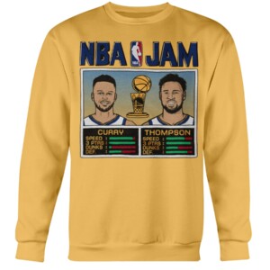 NBA JAM Warriors Stephen Curry & Klay Thompson SHIRT Golden State Warriors, 2022 NBA Finals Champions Crewneck