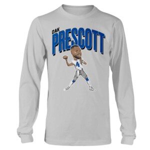 DAK PRESCOTT CARICATURE SHIRT Dak Prescott, Dallas Cowboys Longsleeve