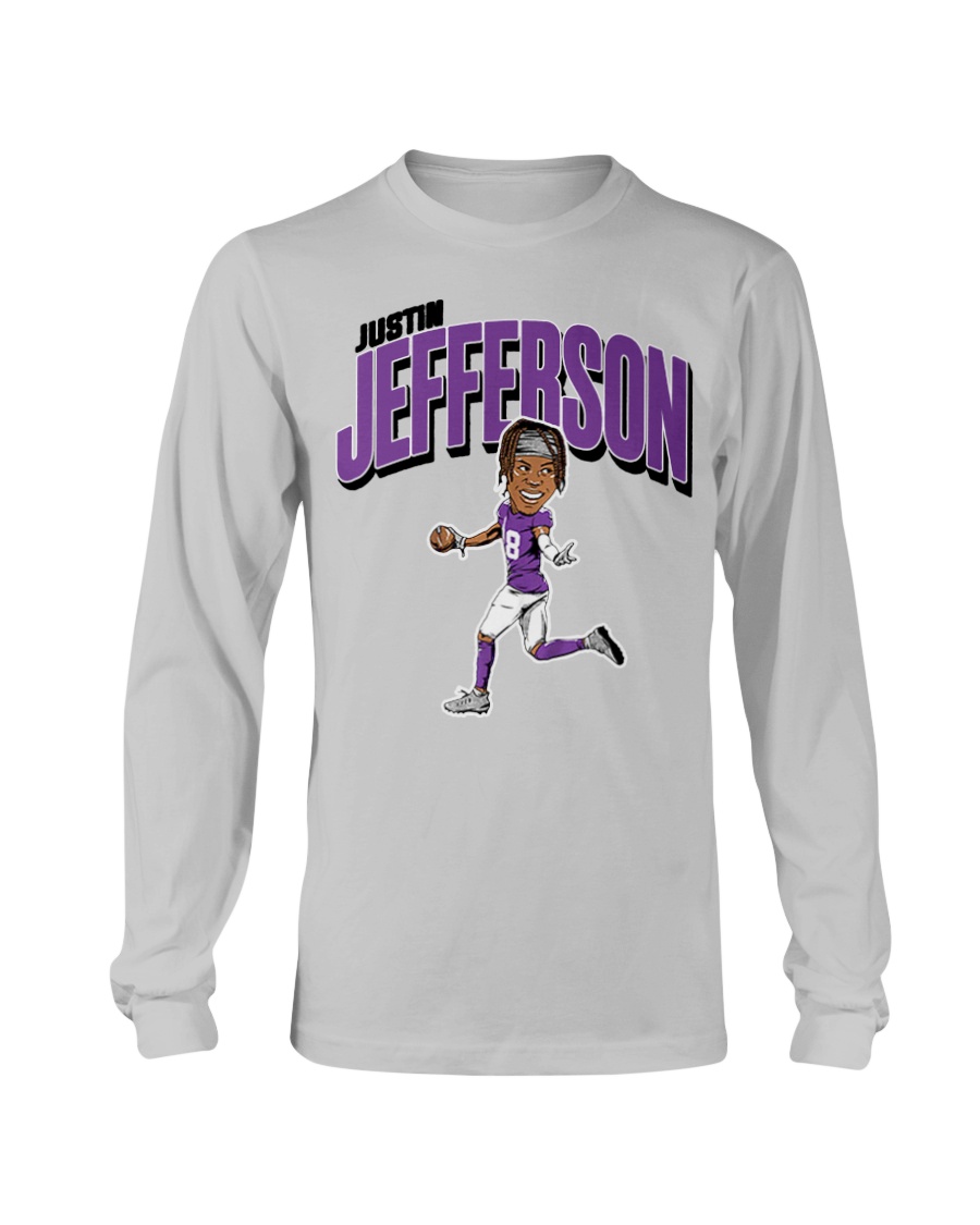 JUSTIN JEFFERSON CARICATURE SHIRT Justin Jefferson, Minnesota Vikings Longsleeve JUSTIN JEFFERSON CARICATURE SHIRT Justin Jefferson, Minnesota Vikings Longsleeve