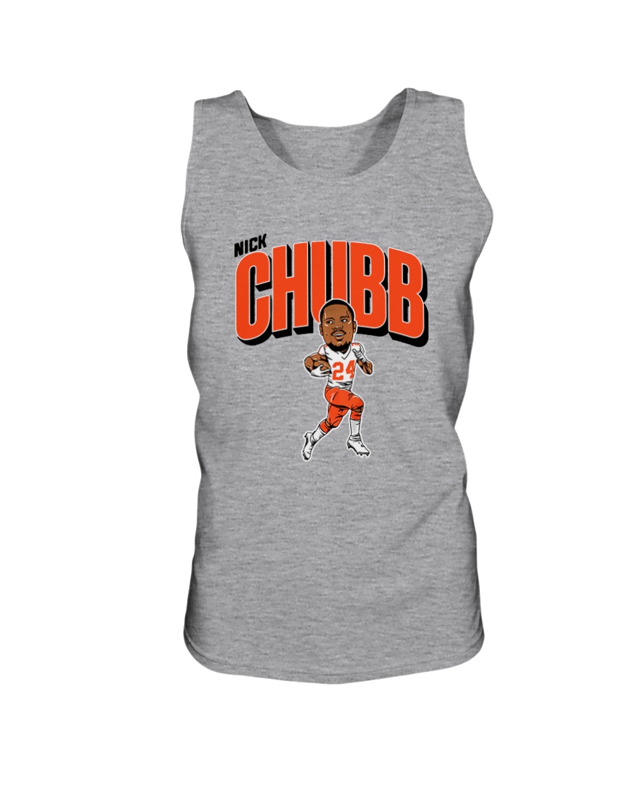 NICK CHUBB CARICATURE SHIRT Nick Chubb, Cleveland Browns 2 NICK CHUBB CARICATURE SHIRT Nick Chubb, Cleveland Browns 2
