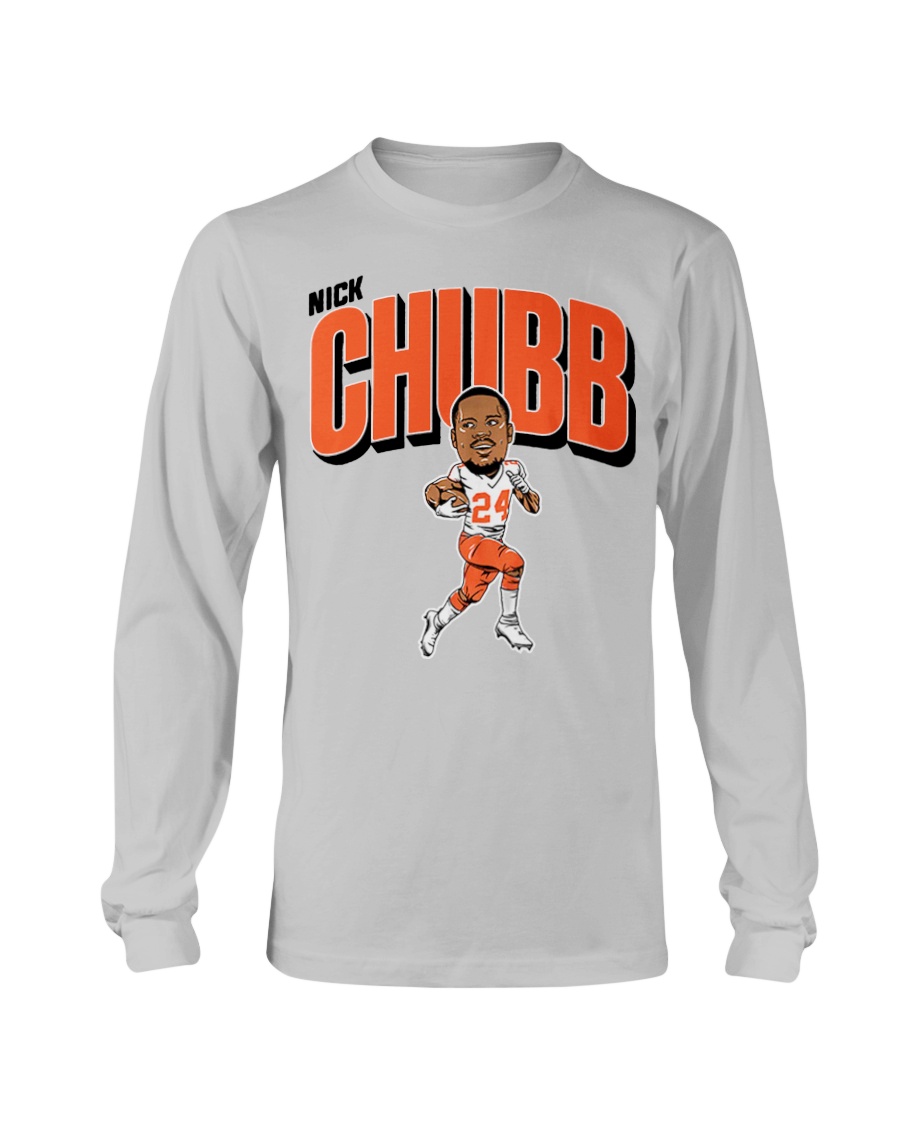 NICK CHUBB CARICATURE SHIRT Nick Chubb, Cleveland Browns Longsleeve NICK CHUBB CARICATURE SHIRT Nick Chubb, Cleveland Browns Longsleeve