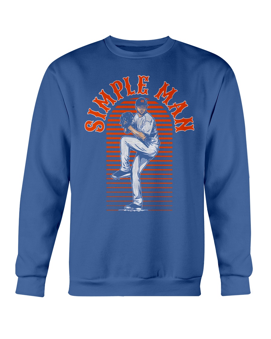 SIMPLE MAN SHIRT Jacob deGrom, New York Mets Crewneck SIMPLE MAN SHIRT Jacob deGrom, New York Mets Crewneck