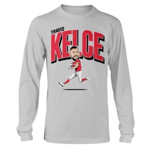TRAVIS KELCE CARICATURE SHIRT Travis Kelce, Kansas City Chiefs Longsleeve