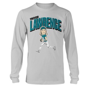 TREVOR LAWRENCE CARICATURE SHIRT Trevor Lawrence, Jacksonville Jaguars Longsleeve