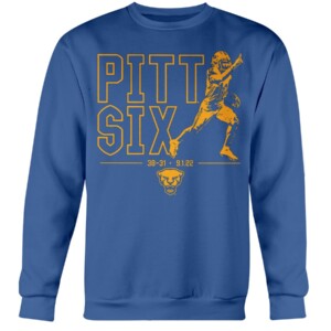 PITT SIX SHIRT M.J. Devonshire Stats, Pittsburgh Panthers Crewneck