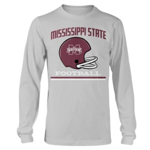 VINTAGE FOOTBALL HELMET SHIRT Mississippi State Bulldogs Longsleeve