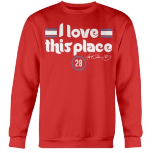 I LOVE THIS PLACE SHIRT Alec Bohm, Philadelphia Phillies Crewneck
