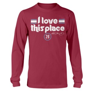 I LOVE THIS PLACE SHIRT Alec Bohm, Philadelphia Phillies Longsleeve