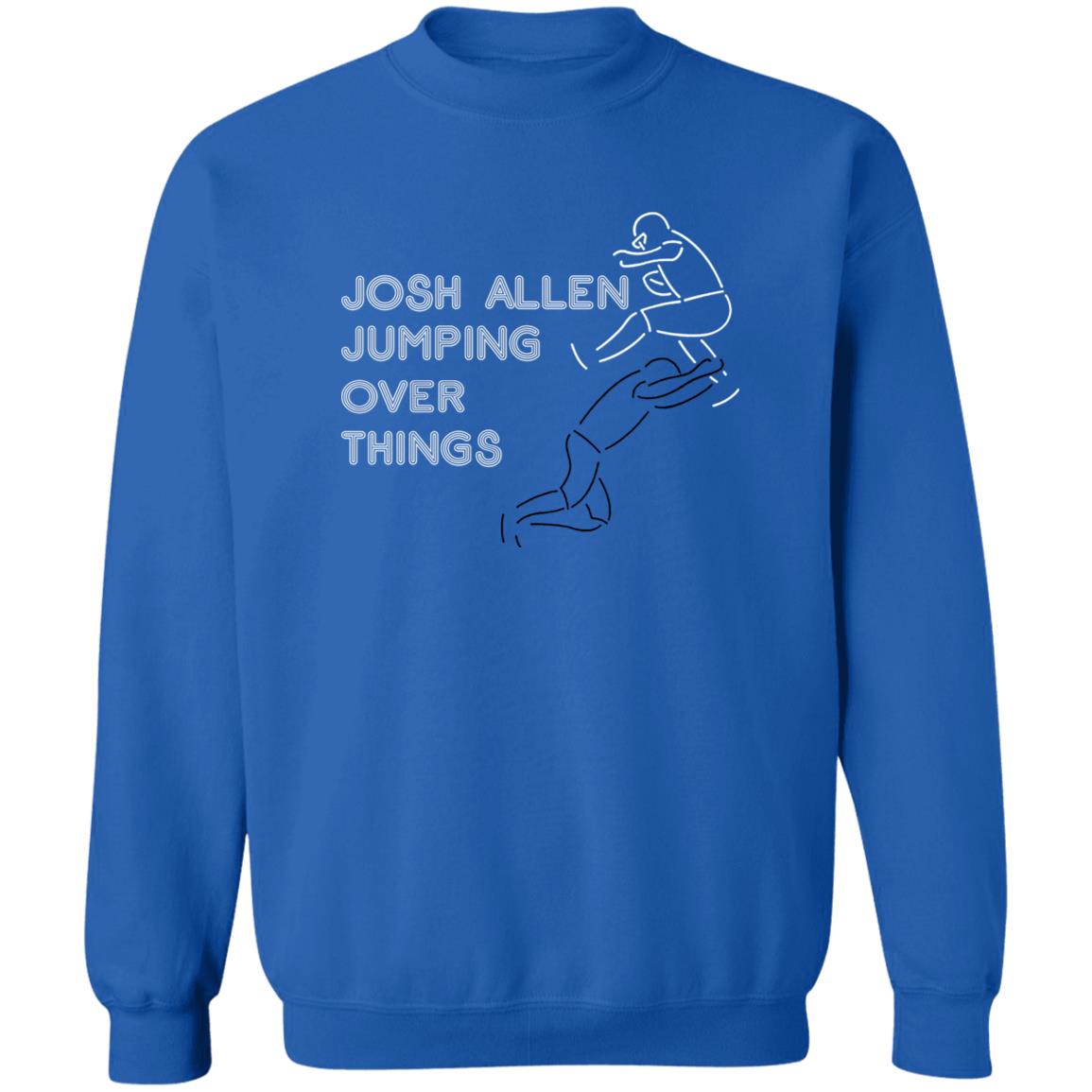 Josh Allen Jumping Over Things Neon Hurdle T-Shirt - Buffalo Bills