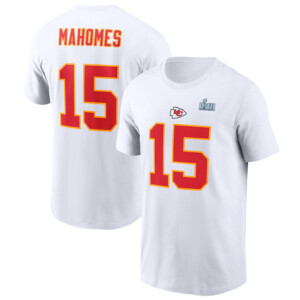 Kansas City Chiefs Super Bowl LVII Champions Patrick Mahomes Name & Number T Shirt