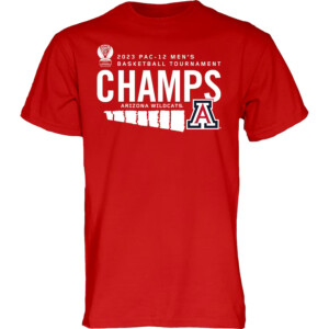 Arizona Wildcats 2023 PAC 12 Men's Basketball Conference Tournament Champions Locker Room T Shirt