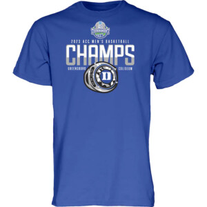 Duke Blue Devils 2023 ACC Men's Basketball Conference Tournament Champions Locker Room T Shirt