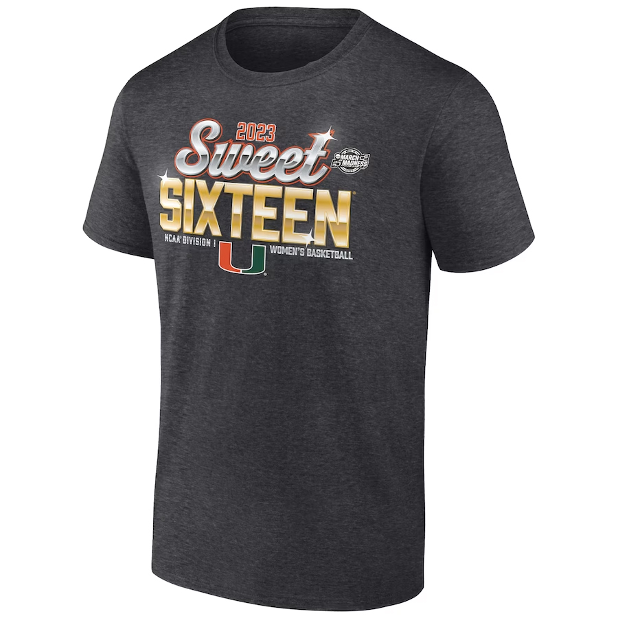 Miami Hurricanes 2023 NCAA Women's Basketball Tournament March Madness Sweet 16 T-Shirt Miami Hurricanes 2023 NCAA Women's Basketball Tournament March Madness Sweet 16 T Shirt