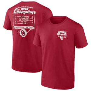 Oklahoma Sooners 2023 NCAA Softball Women's College World Series Champions Schedule Shirt
