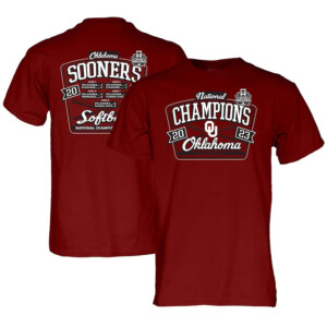 Oklahoma Sooners 2023 NCAA Softball Women's College World Series Champions Schedule T Shirt