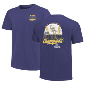 LSU Tigers 2023 NCAA Men's Baseball College World Series Champions Distressed Baseball T Shirt
