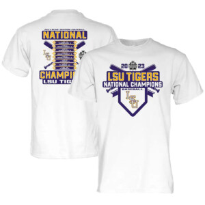 LSU Tigers 2023 NCAA Men's Baseball College World Series Champions Schedule Shirt