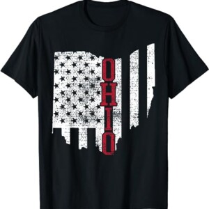 4th Of July Ohio USA US Flag States Vintage T Shirt