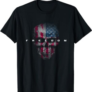 American Flag Skull T Shirt