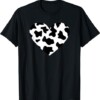 Awesome Cow Print Black & White Print Heart T Shirt