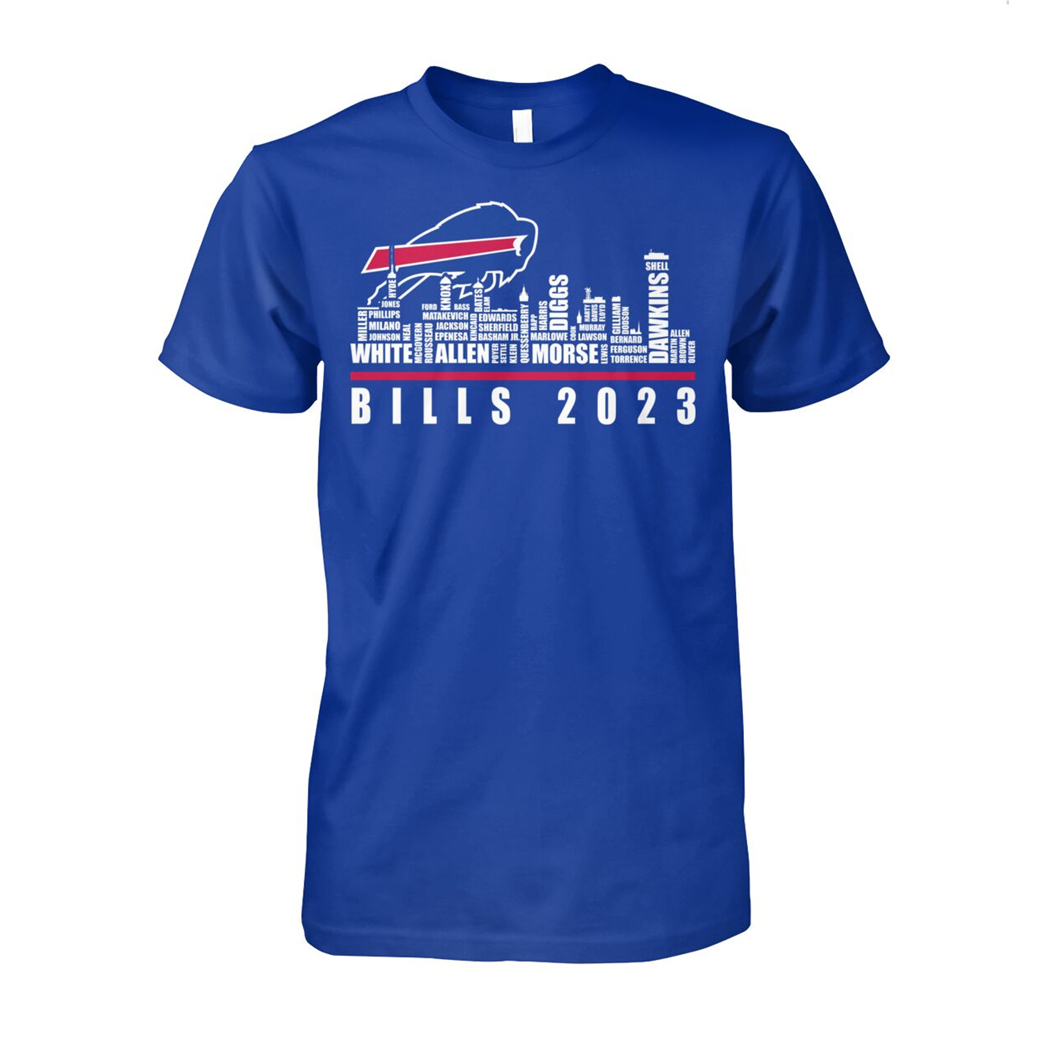 BILLS 2023 TEAM ROSTER CITY SKYLINE SHIRT Buffalo Bills BILLS 2023 TEAM ROSTER CITY SKYLINE SHIRT Buffalo Bills