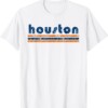 Houston Texas Retro Three Stripe Weathered Vintage T Shirt