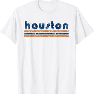 Houston Texas Retro Three Stripe Weathered Vintage T Shirt
