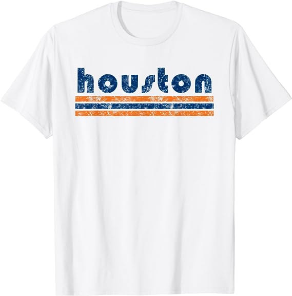 Houston Texas Retro Three Stripe Weathered Vintage T-Shirt Houston Texas Retro Three Stripe Weathered Vintage T Shirt