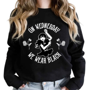 On Wednesday We Wear Black Shirt, Black Dahlia Flower Shirt, Wednesday Addamss Tee, Wednesday Costume Addamss Family Women Girls Shirts, Dancing Wednesday