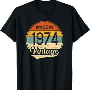 Vintage 1974 49 Year old Birthday Made in 1974 T Shirt