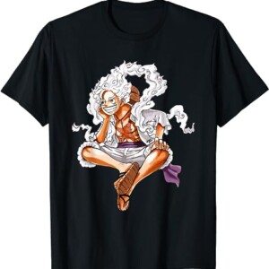 One Piece Sun God Nika Gear 5 Straw Hatted Pirate Art T Shirt