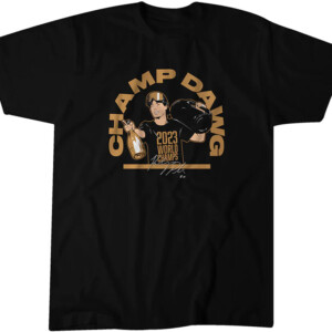CHAMP DAWG SHIRT Kelsey Plum, 2023 WNBA FINALS CHAMPIONS ROSTER, Las Vegas Aces