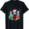 Chemistry lab flasks, Santa, reindeer, funny christmas T Shirt