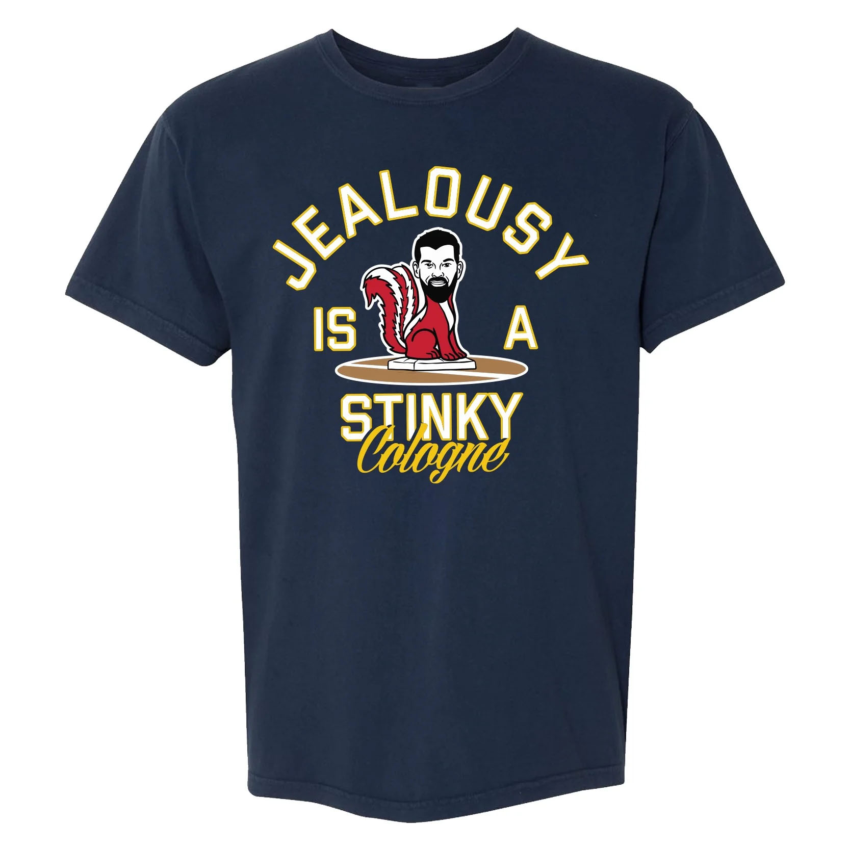 JEALOUSY IS A STINKY CALOGNE SHIRT Jim Stapleton, Jim Harbaugh, Michigan Wolverines JEALOUSY IS A STINKY CALOGNE SHIRT Jim Stapleton, Jim Harbaugh, Michigan Wolverines