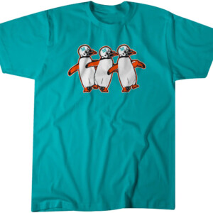 MIAMI PENGUIN CELEBRATION SHIRT Jaylen Waddle, Robert Hunt, Raheem Mostert, Miami Dolphins