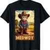 Meowdy Funny Country Side Cat Hat Vintage Cowboy Cat T Shirt