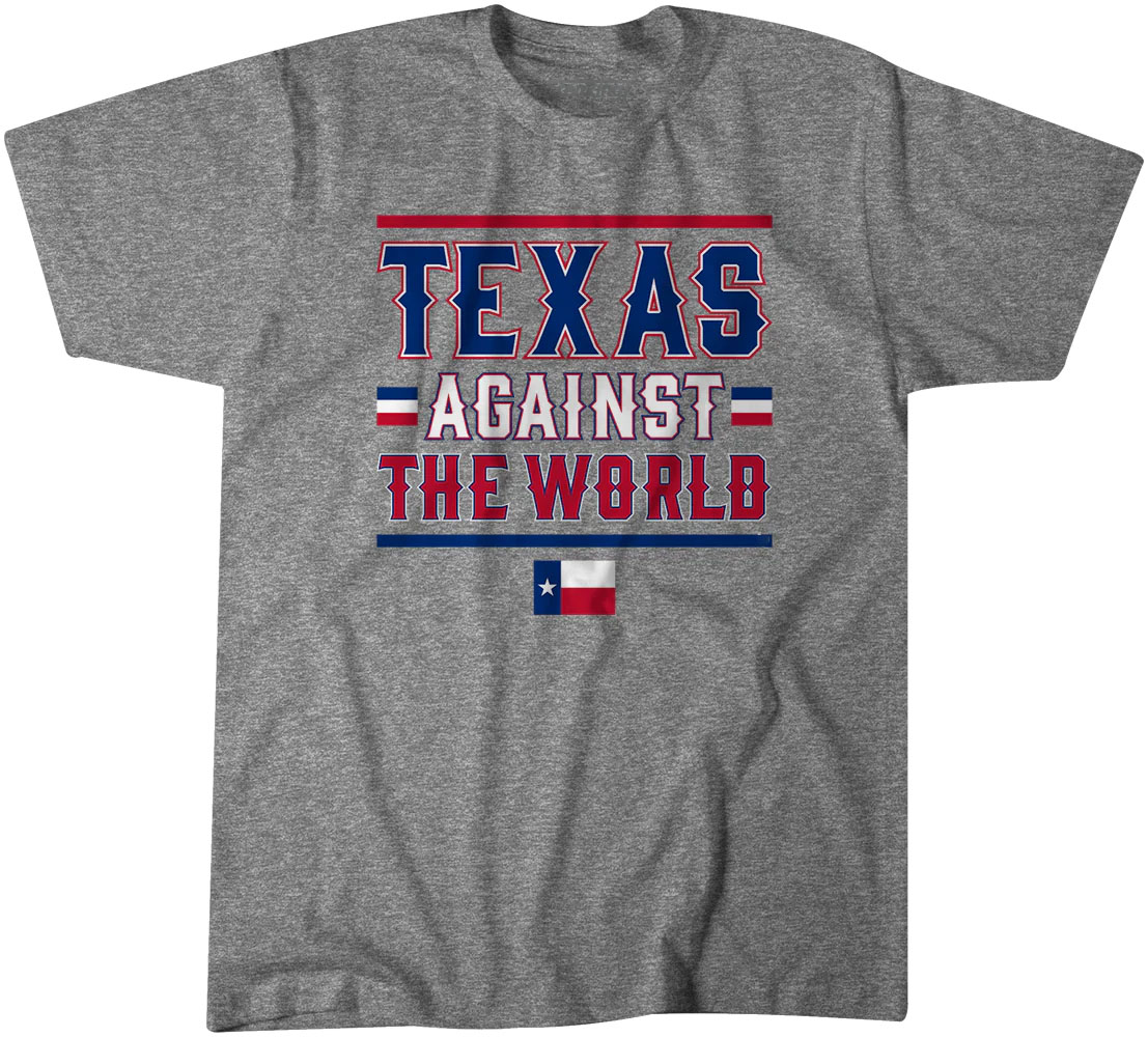 TEXAS AGAINST THE WORLD SHIRT 2023 American League Champions, Texas Rangers TEXAS AGAINST THE WORLD SHIRT 2023 American League Champions, Texas Rangers