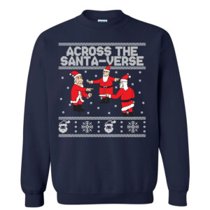 ACROSS THE SANTA VERSE UGLY SWEATER Spider Man Double Identity