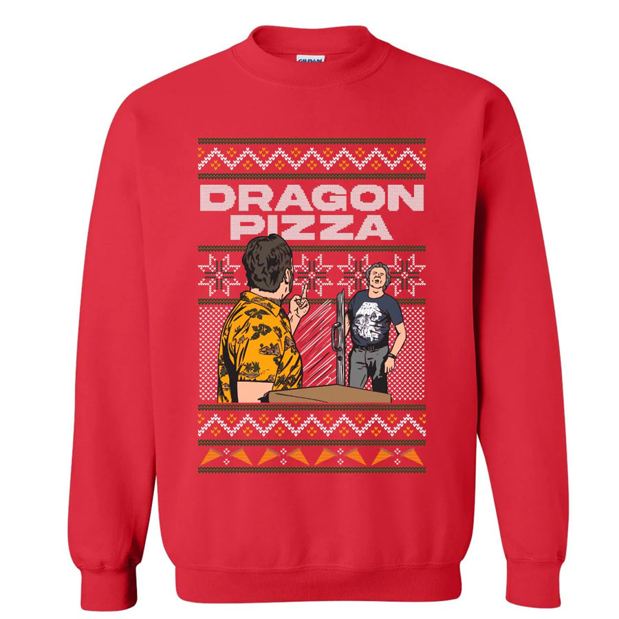 DRAGON PIZZA UGLY SWEATER Funny David Portnoy DRAGON PIZZA UGLY SWEATER Funny David Portnoy