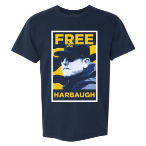 FREE HARBAUGH SHIRT Jim Harbaugh, Michigan Wolverines, Navy
