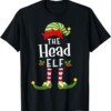 Head Christmas Elf Matching Pajama X Mas Party Shirt