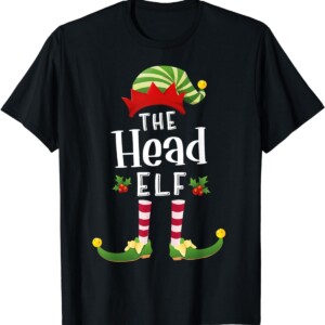 Head Christmas Elf Matching Pajama X Mas Party Shirt