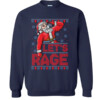 LET'S RAGE UGLY SWEATER Funny Santa Claus, Christmas