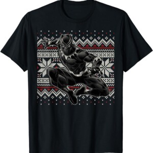 Marvel Black Panther Crouch Ugly Christmas Sweater Shirt