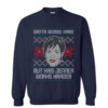 SANTA WORKS HARD BUT KRIS JENNER WORKS HARDER UGLY SWEATER