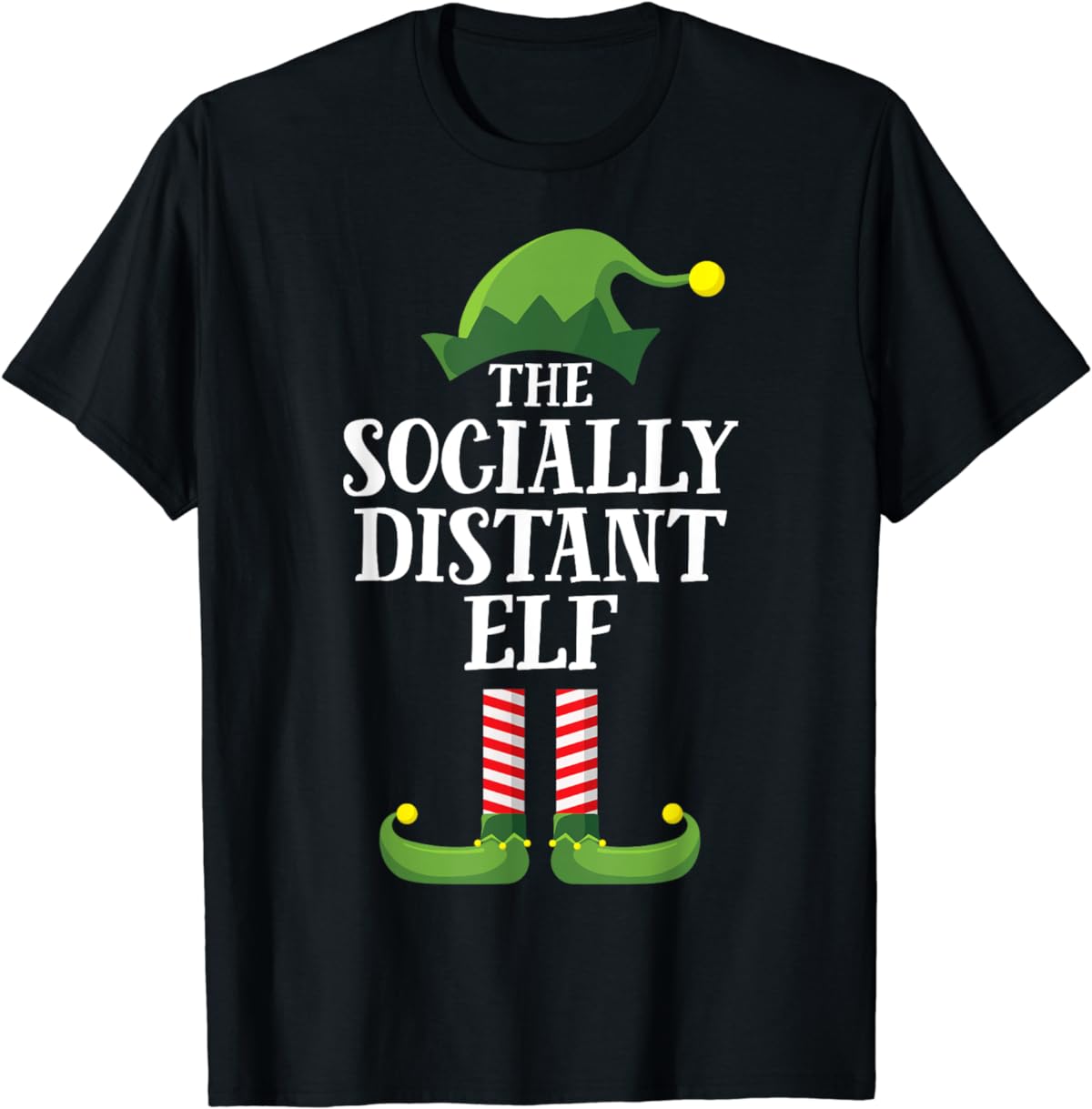 Socially Distant Elf Matching Family Group Christmas Funny Shirt Socially Distant Elf Matching Family Group Christmas Funny Shirt