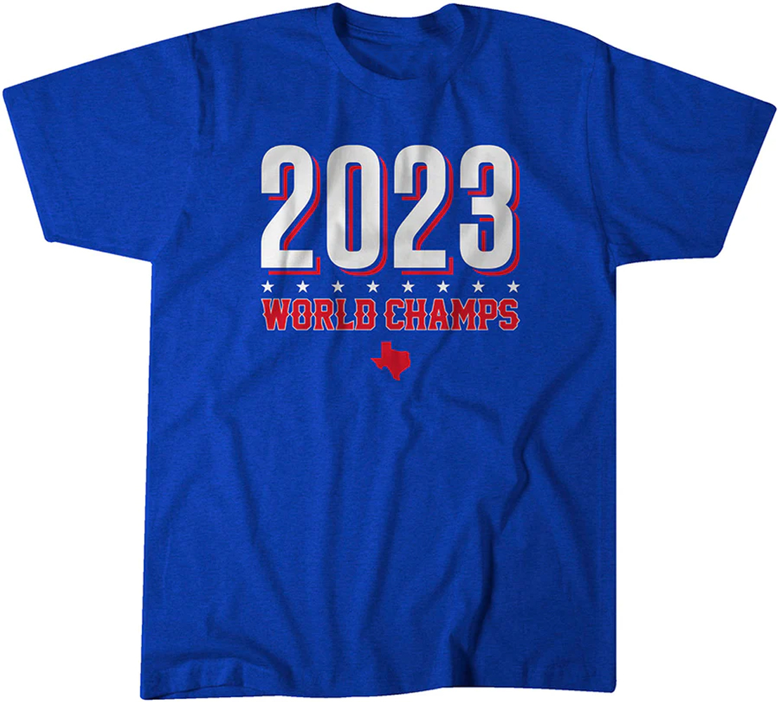 TEXAS WORLD CHAMPIONS BANNER - 2023 World Series Champions T-Shirt Texas Rangers TEXAS WORLD CHAMPIONS BANNER 2023 World Series Champions T Shirt Texas Rangers