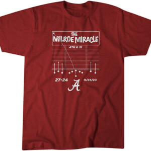 THE MILROE MIRACLE 4TH AND 31 SHIRT Jalen Milroe, Alabama Crimson Tide