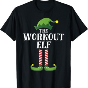 Workout Elf Matching Family Group Christmas Party Shirt