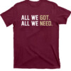 ALL WE GOT ALL WE NEED SHIRT Florida State Seminoles